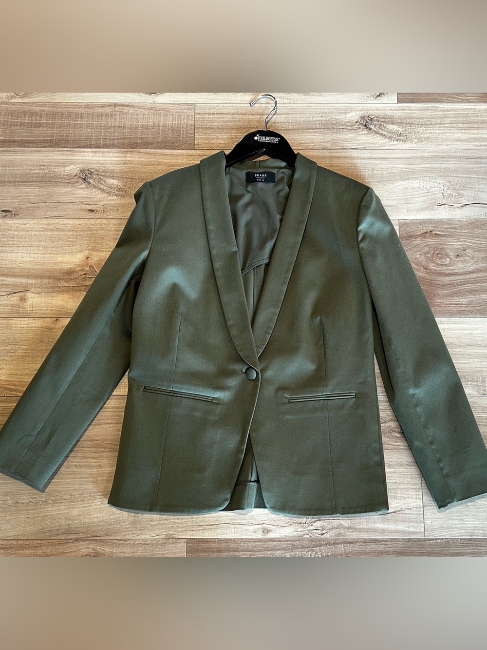 Brass Moss Green Single-Button Blazer
